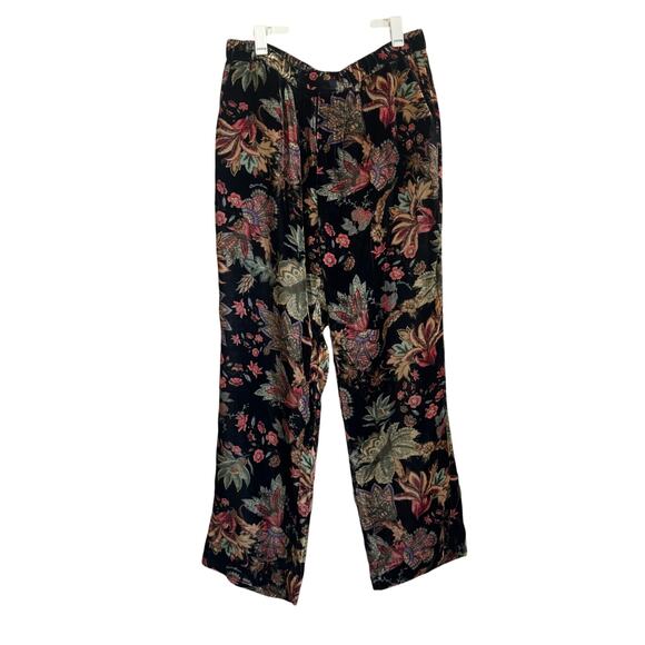 Cara Cara Milano Floral Velvet Wide Leg Pants Tapestry Print M - Picture 2 of 15